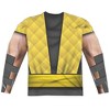 Men's Mortal Kombat Klassic Scorpion Outfit (Front Back Print) Long Sleeve Costume T-Shirt - 3 of 4