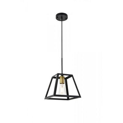 Elegant Lighting Resolute 1 light brass and black Pendant