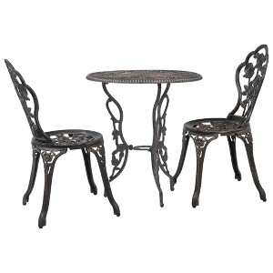 vidaXL 3 Piece Bistro Set Cast Aluminum - 1 of 4