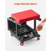 VEVOR Mechanic Stool, 300 lbs Capacity Garage Seat/Work Stool with Wheels, 360° Swivel Rolling Workshop Stool with Tool Tray,  Seat/Step Stool,Black - 4 of 4