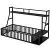 Floor Bed Frame with Safety Fence, Metal Floor Bed with Desk and Storage Shelves - 4 of 4