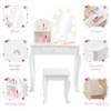 Kids Vanity Desk with Mirror Lights, Princess Makeup Table with Drawers & 3 Light Modes, Wooden Girls Vanity Set with Stool - 4 of 4