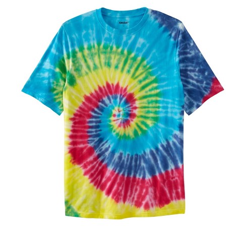 KingSize Men's Big & Tall Lightweight Tie-Dye Crewneck Tee - Tall - 7XL,  Neon Tie Dye Multicolored