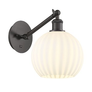 White Venetian - 1 Light Arm Adjusts Up and Down Wall Sconce In Modern Style-10 Inches Tall and 8 Inches Wide - 1 of 1