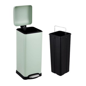 8 Gallon Kitchen Trash Can, Stainless Steel Garbage Can, Waste Bin with Removable Inner Bucket for Bathroom, Living Room, Office - 1 of 4