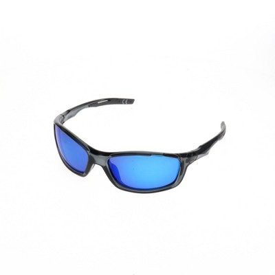 Men's Wrap Sport Sunglasses With Mirrored Polarized Lenses - All