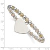Chisel Stainless Steel Polished Heart Dangle 6mm Glass Beaded Stretch Bracelet - 4 of 4