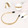 Unique Bargains Women's Metal Twisted Link Chain Shape Headbands Gold Tone Silver Tone 5.31"x0.47" 2 Pcs - 4 of 4
