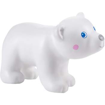 HABA Little Friends Polar Bear Cub - 1.75" Chunky Plastic Zoo Animal Toy Figure