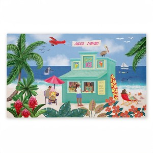 Stupell Industries Aloha Island Beach Scene Printed Outdoor Door Mat, design by Darlene Seale, 18"x30" - 1 of 4