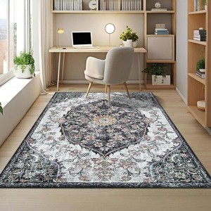 Hallway Runner Rug, Machine Washable Foldable Carpet, Low Pile Plush Polyester Area Rug for Kitchen, Bathroom, Bedroom & Living Room - 1 of 4