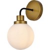 Elegant Lighting Hanson 1 light bath sconce in black with brass with frosted shade - 3 of 4