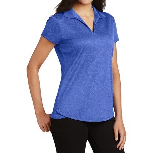 Mafoose Ladies Short Sleeve Trace Heather Performance Classic Polo T-Shirt - 1 of 4