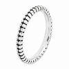 Black Bow Jewelry 2.5mm Sterling Silver Stackable Antiqued Side Bead Band - 3 of 4