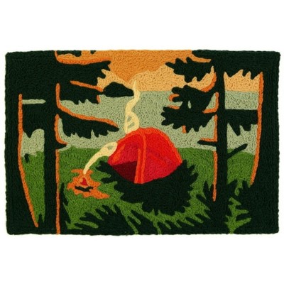 Jellybean Lakeside Glamping Washable Doormat – 20" x 30" Indoor/Outdoor, Fun Accent Mat for Porch, Patio, or Entryway