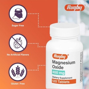 Rugby Magnesium Oxide 400mg Dietary Supplement - 120 ct - 1 of 3