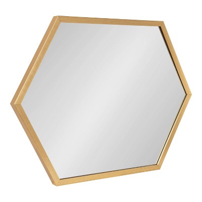 22" x 31" Laverty Hexagon Wall Mirror Gold - Kate & Laurel All Things Decor