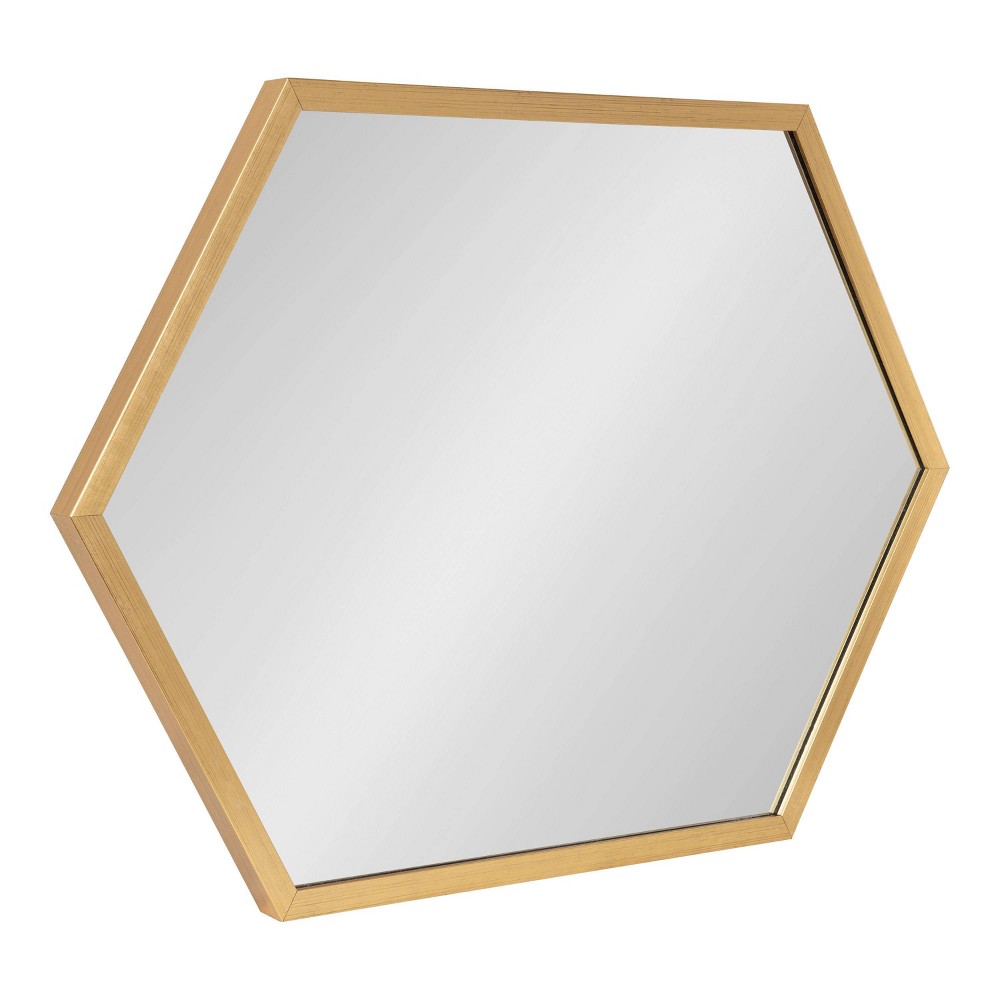 Photos - Wall Mirror 22" x 31" Laverty Hexagon  Gold - Kate & Laurel All Things Deco