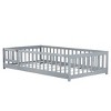 YOOCOZZ Queen Size Rubber Wood Floor Bed with Fence,Door and Safety Guardrails - 4 of 4