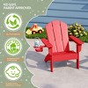 WestinTrends Malibu Kids Outdoor HDPE Plastic Adirondack Patio Chairs with Cup Holders (Set of 2) - 4 of 4