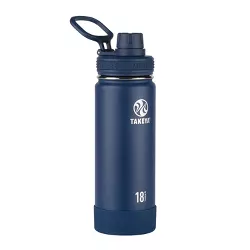 Takeya 18oz Actives Insulated Stainless Steel Water Bottle with Spout Lid - Midnight