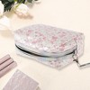 Unique Bargains Women Portable Printed Heart Makeup Bag Pink 1 Pc - 2 of 3