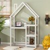 VYNXARIA White Wooden Writing Desk in the Shape of a House, Matching Bookshelf, Toy Storage Cabinet & Decorative Bookcase - 3 of 4