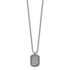 Chisel Stainless Steel Antiqued and Polished Jasper Dog Tag on a 20" Box Chain Necklace - 3 of 4