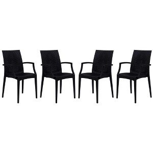 LeisureMod Mace Modern Dining Arm Chair for Indoor and Outdoor Home, Set of 4 - 1 of 4