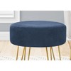 Kumasinova 14" Round Footrest Ottoman with Metal Hairpin Legs,Contemporary Footstool with Plush Upholstery for Living Room,Home Decor - 2 of 4