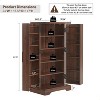 SinCiDo Farmhouse Kitchen Pantry with Barn Doors and Adjustable Shelves, 47″ Storage Cabinet, Rustic Wood Cupboard for Kitchen - 3 of 4