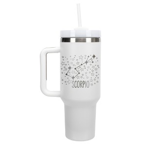 100 North Scorpio Zodiac Astrology Star Sign Wrap-Around 40 Oz. Stainless Steel Water Bottle Coffee Mug, Spill & Leak Resistant, Travel Tumbler with - 1 of 4