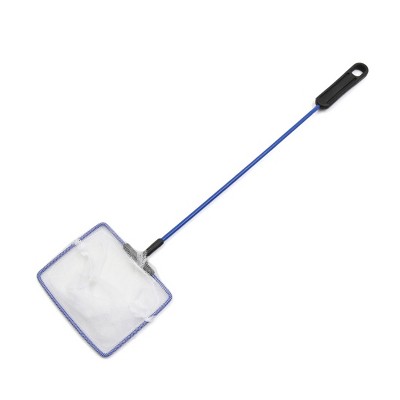 Unique Bargains Nylon Fish Landing Cleaning Net for Aquarium Betta Tank 3.7inch Wide Blue