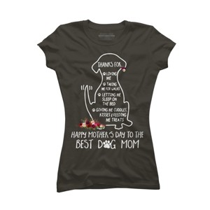 Junior's Design By Humans Happy Mothers Day Best Dog Mom Thanks By MiuMiuShop T-Shirt - 1 of 2