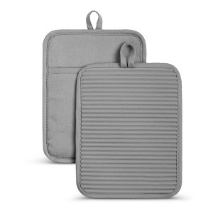 Cheer Collection Ribbed Soft Silicone Pot Holders 2-Pack – Non-Slip Grip and Easy to Clean Design - 1 of 4