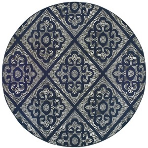 Oriental Weavers Marina 3804B Navy/ Ivory Indoor/Outdoor Area Rug - 7'10" Round - 1 of 4