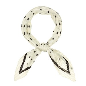 Allegra K Women's Polka Dot Pleated Neck Scarf Rhombus Handkerchief 40x18 inches(LxW) 1 Pc - 1 of 4
