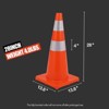 Traffic Safety Cones, PVC Orange Construction Cones with Reflective Collar,  Traffic Cones for Parking Lot, Road Safety - 2 of 4