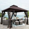 10x10 Outdoor Patio Gazebo Canopy Tent With Ventilated Double Roof And Mosquito net, Suitable for Lawn, Garden, Backyard - 3 of 4