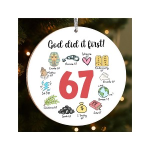 67 Meme Funny Christmas Ornaments 2025, 6 7 Ornament, Santa Ornaments for Christmas Tree - 1 of 4