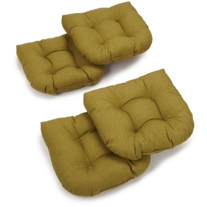 Blazing Needles, 19-inch U-Shaped Spun Polyester Outdoor Tufted Dining Chair Cushions (Set of 4) - 1 of 1