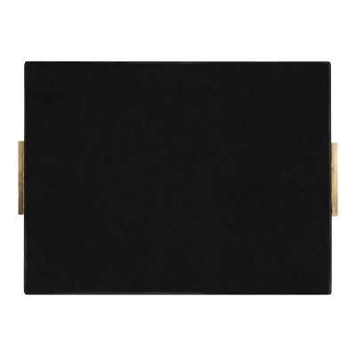 Samana Gold Hammered Metal Rectangular Tray with Minimalist Handles