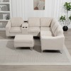 95.67" Convertible Corduroy Modular Sectional Sofa with Storage Ottoman, Console and USB Ports - 2 of 4