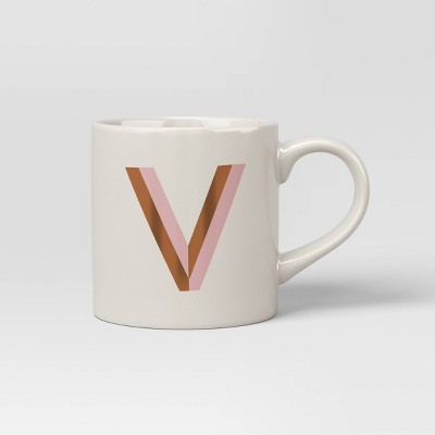 16oz Stoneware Monogram Mug 'c' Pink - Opalhouse™ : Target