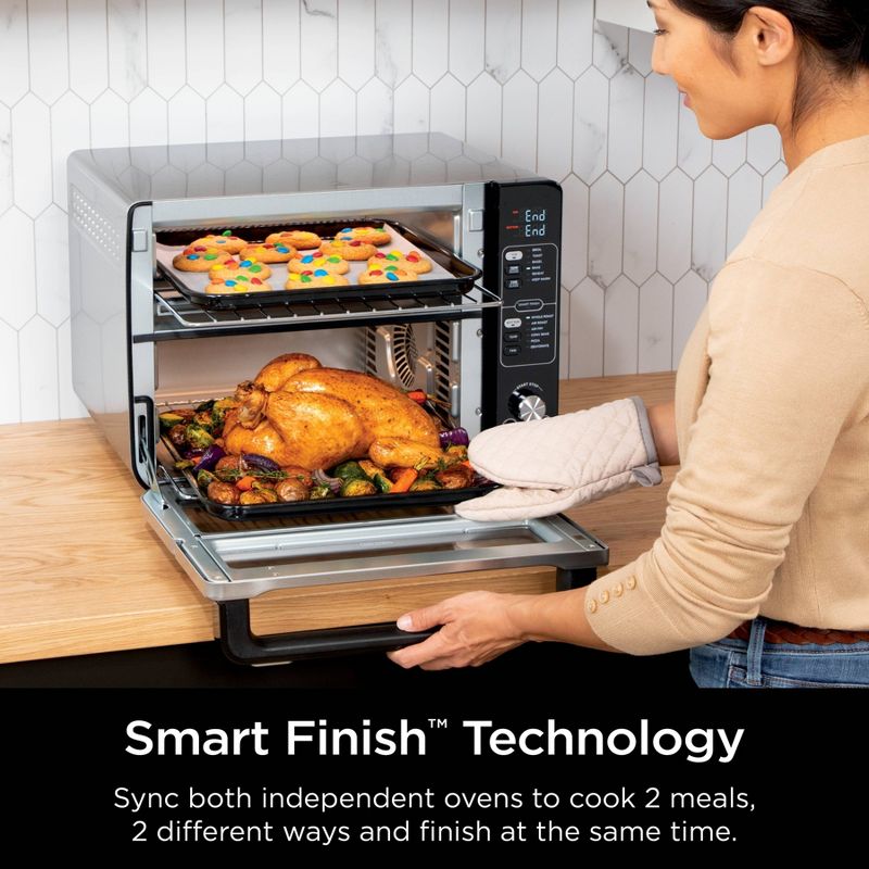 Ninja 12-in-1 Double Oven with FlexDoor, FlavorSeal &#38; Smart Finish, Rapid Top Oven, Convection and Air Fry Bottom Oven - DCT401, 5 of 14