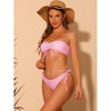 Elerevyo Women's Halter Floral Print Bandeau Tie Side Triangle Bottoms Swimwear Bathing Suits 2 Sets - 4 of 4