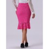 Allegra K Women's Elegant Vintage Fishtail Lace Stretch Office Bodycon Pencil Skirt - 4 of 4