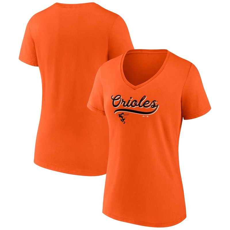 MLB Baltimore Orioles Women&#39;s V-Neck Core T-Shirt, 1 of 4