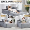 67" Corduroy Chaise Lounge Chair with Wide Armrest, Oversized Deep Seat Convertible Boneless Sofa for Living Room, No Assembly-3irtyhousy - 3 of 4