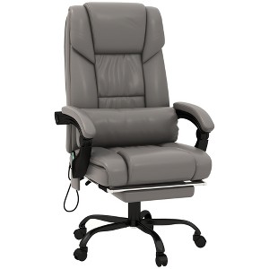 Massage Office Chair with 6 Vibrating Points, High Back Reclining Office Chair with Footrest and Remote - 1 of 4
